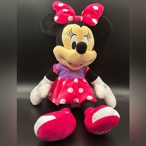 Disney 2015 Minnie Mouse Plush Polka Dot‎ Dress Bow HTF Stuffed Doll  22" Large